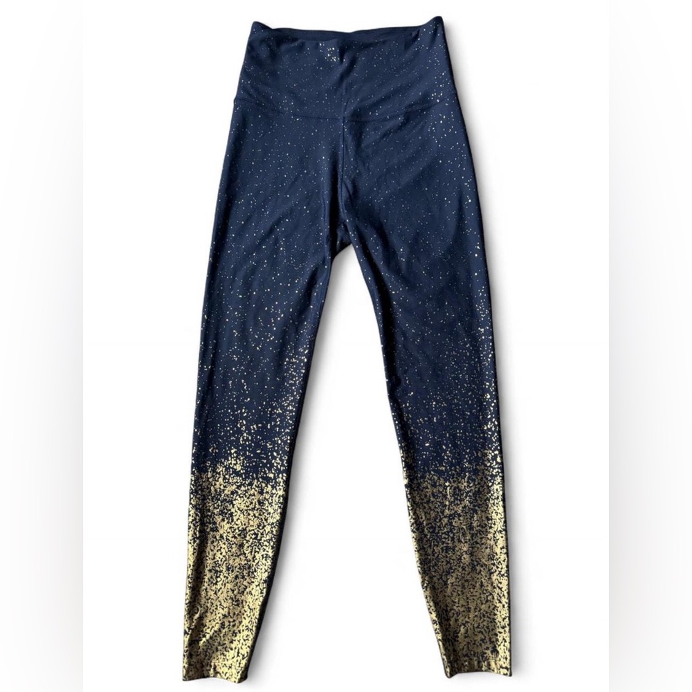 Beyond Yoga Leggings in Navy with Gold Ombré Accents